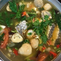ต้มยำเนื้อปลากะพงน้ำใส