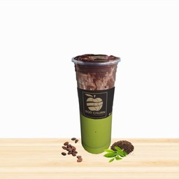 โกโก้เหนียว+ชาเขียวนมสด_เย็น (แก้วยีราฟ 28oz)