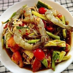 ตำซั่วแตงกุ้งสดปูปลาร้า