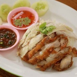 ข้าวมันไก่ต้ม+ไก่ทอด