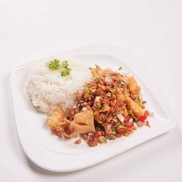 ข้าวปลาหมึก ผัดพริกเกลือ