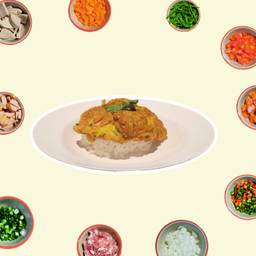 ไข่เจียวแม่จ๊อก (ข้าวไข่เจียวทรงเครื่อง, ข้าวกะเพรา, ข้าวกระเทียม, ข้าวหมูทอดพริกสด)