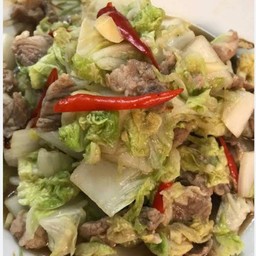 ข้าวผัดผักกาดหมูชิ้น