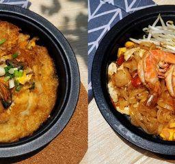 ดูโอ้ ผัดไทยกุ้งสด คู่ หอยทอด ชาดำ โอเลี้ยง