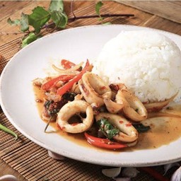 กระเพรากุ้ง(ราดข้าว)
