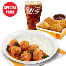 [อร่อยซ่ากับโค้ก] แมคข้าวกะเพราและนักเก็ต