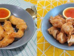 ดูโอ ทอดทะเล กุ้งกรอบ คู่ ปลาหมึกกรอบ คุณย่า ชาดำและโอเลี้ยง