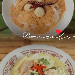 [เซตสุดฮิต] ขนมจีนน้ำยากะทิ + ขนมจีนแกงเขียวหวาน