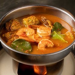 แกงส้มกุ้งชะอมทอด (Sour Curry with Fried Cha-Om Shrimp)