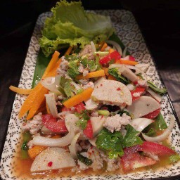 ยำหมูยอ หมูยอ + หมู