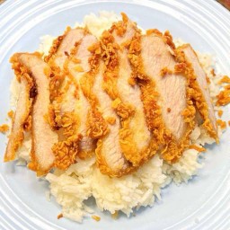 ข้าวคอหมูทอดกรอบ