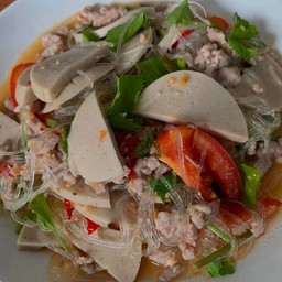 ยำวุ้นเส้นหมูสับหมูยอ