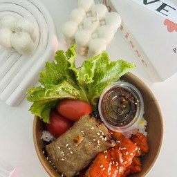 ข้าวไก่ย่างออริจินัล+ไก่ย่างนมสด