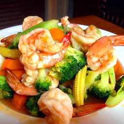 กุ้งผัดบล็อคโคลื 蝦炒西蘭花