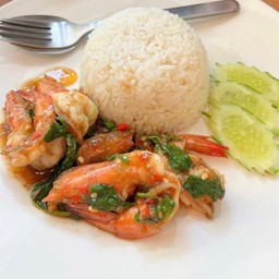 ข้าวกะเพรา-กุ้ง
