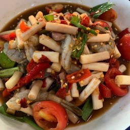 ตำไหลบัวกุ้งสดปูปลาร้า