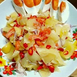 ข้าวไข่เค็มยำผักกาดดอง