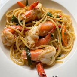 สปาเก็ตตี้ขี้เมา-กุ้ง