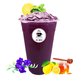 ชาอัญชัน ฮันนี่ เลมอน เย็น - ICED HONEY LEMON BUTTERFLY PEA TEA
