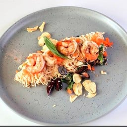 สปาเกตตี้พริกแห้งไข่กุ้ง(เส้นแองเจิ้ลแฮร์)