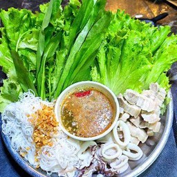 เมี่ยงหมูสามชั้น+ปลาหมึก