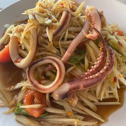 ตำปลาร้าหมึกลวก