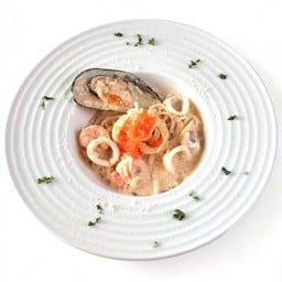 สปาเกตตี้ซีฟู้ดครีมไข่กุ้ง