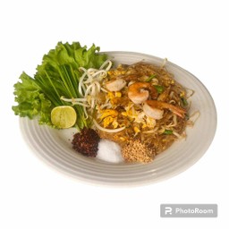 ผัดไทยวุ้นเส้นกุ้งสด