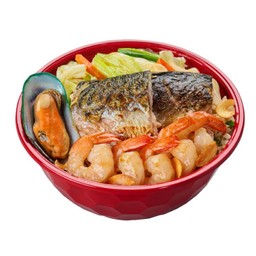 ข้าวกระเทียมซีฟู้ดเทปันยากิ