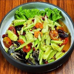 ตำแตงใส่ปู+กุ้งแห้ง(ไม่ร้า)