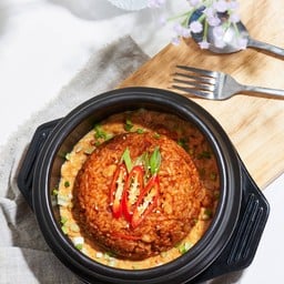 เซ็ตข้าวผัดกิมจิ ไข่ลาวา