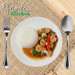 ข้าวผัดกะเพรา กุ้ง/หมู/ไก่/แหนม (ที่ใหญ่)