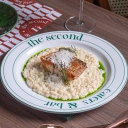 Edamame Risotto With Asian Seabass