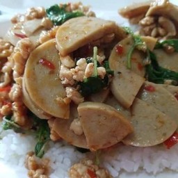 ข้าวกะเพราหมูยอ ใหญ่ พระราม9