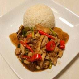 ข้าวราดผัดเห็ดออรินจิ