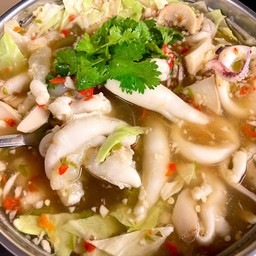 ไข่หมึกต้มมะนาว