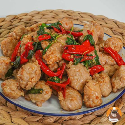 (อร่อยซ่ากับโค้ก) ข้าวกระเพราหมูเด้งไขว้หมูสับ+โค้กถัง
