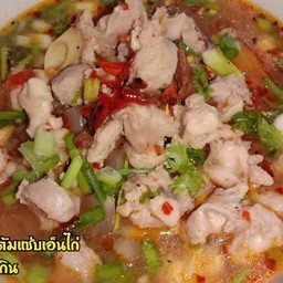 ข้าวสวย + ต้มแซ่บเอ็นไก่