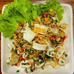 ปลาหมึกผัดพริกเกลือ(กับข้าว)