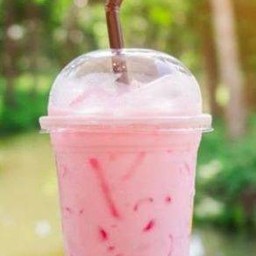 นมสดชมพูเย็น(ใส่แก้ว)