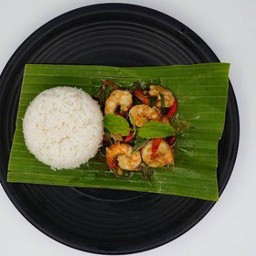 ข้าวกระเพรากุ้ง