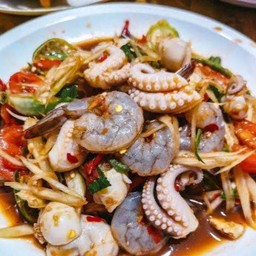 ตำทะเลรวมกุ้งหมึก (กุ้งสด) หรือ (กุ้งสุก) ระบุด้วยจร้าา