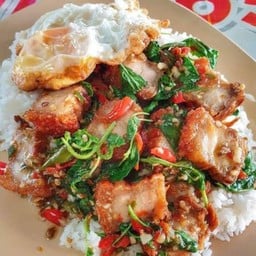Crispy Pork With Basil And Fried Egg