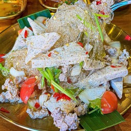 ยำเส้นแก้วหมูยอหมูสับ