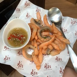 DEEP FRIED SALMON + SEAFOOD SUACE