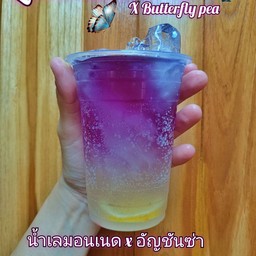 เลม่อนเนด x อัญชันซ่า(LemonadexButterfly pea soda)