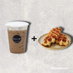 Drink + Cinnamon Croffle