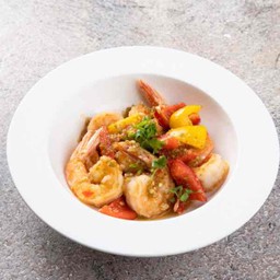 กุ้งราดซอส