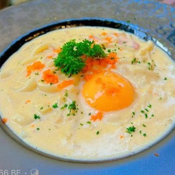 คาโบนาร่าอูด้งเส้นสดไข่กุ้ง