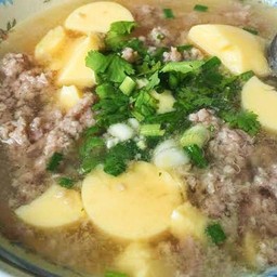 ข้าวต้มหมูสับ+เต้าหู้ไข่